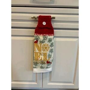Crochet Top Kitchen Towel-Noel with birds